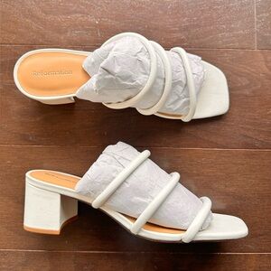 Reformation Soraya Tubular White Sandal Block Heel